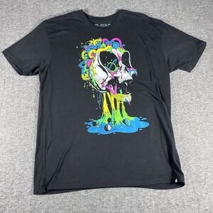 Into The Am Shirt Adult XL Black Graphic Skull Golfball Planets Grunge Brains